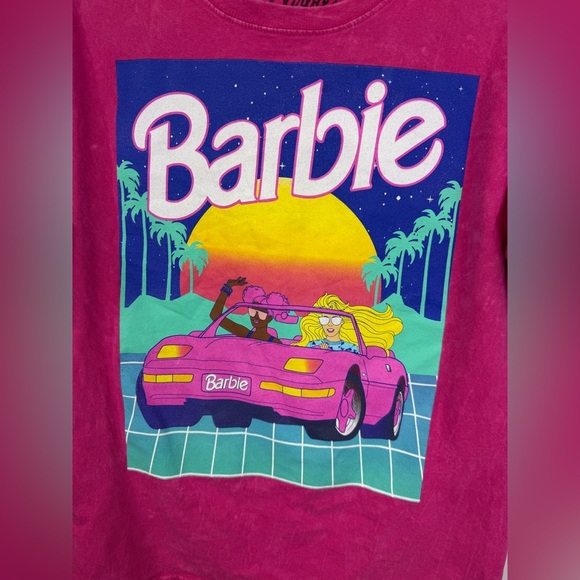 Barbie women’s dark pink stone wash graphic tshirt. Size M. - Picture 3 of 4